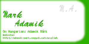 mark adamik business card