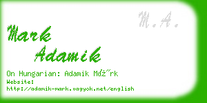 mark adamik business card
